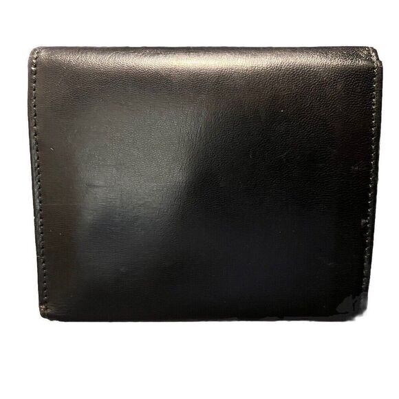 Vintage Salvatore Ferragamo Hook Bi Fold Wallet Black Pebbled Leather COA - Picture 2 of 11